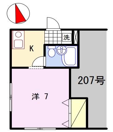 コーポ西中島(1K/2階)の間取り写真