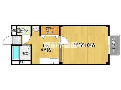 アベニュー多布施(1DK/1階)の間取り写真