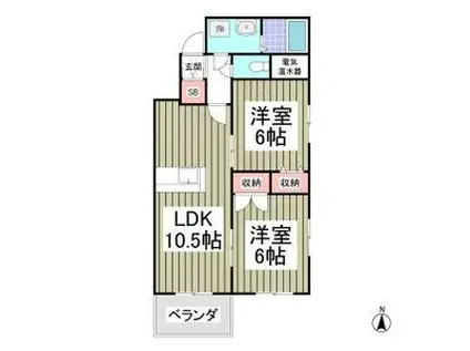 CITY PARK 光(2LDK/5階)の間取り写真