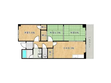 エムテック藤井寺(3LDK/1階)の間取り写真