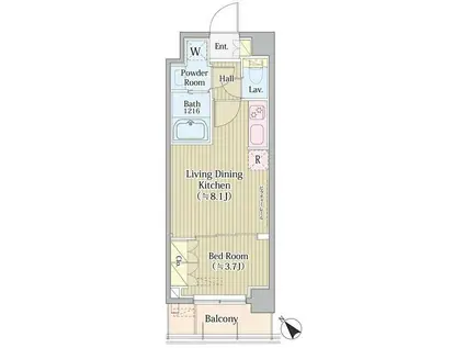 アヴォルトフェリーチェ蒲田サウス(1LDK/5階)の間取り写真