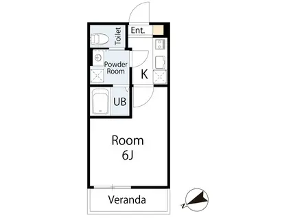 LIVSIA横濱(1K/2階)の間取り写真