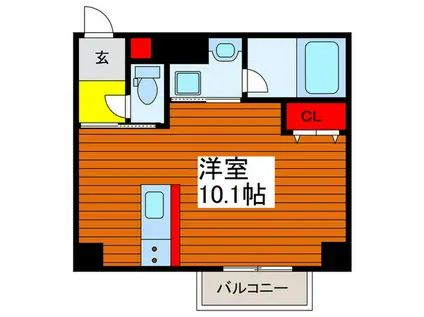 ケリア川口(ワンルーム/2階)の間取り写真