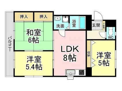 プレアール足立(3DK/3階)の間取り写真