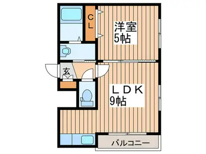 GRANDIR月寒2-6(1LDK/2階)の間取り写真