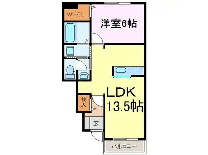 アルモニ―・ノーブル(1LDK/1階)の間取り写真