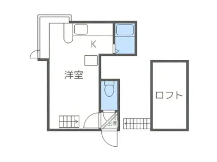 ワイメアテラス(ワンルーム/2階)の間取り写真