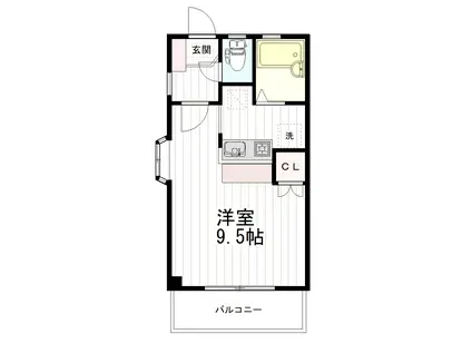 ファミーユ・七(ワンルーム/4階)の間取り写真