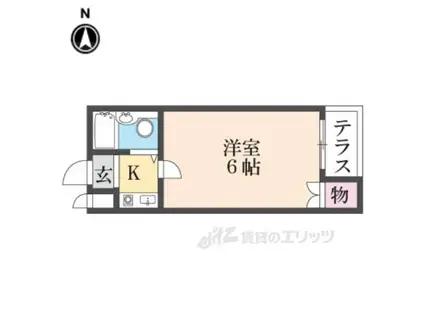 メビウス寝屋川レジデンスウエスト(ワンルーム/4階)の間取り写真