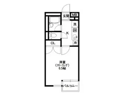 CASA GRANDE(1K/3階)の間取り写真