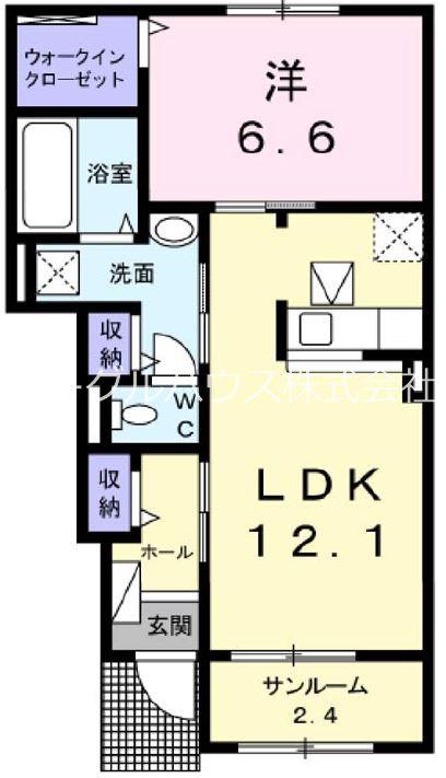 グレイスI(1LDK/1階)の間取り写真