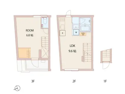 クアードロ中野サウス(1LDK/2階)の間取り写真