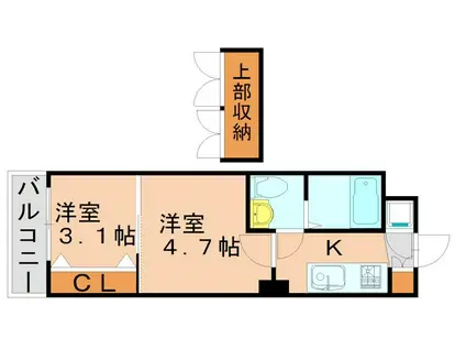 NO70 HARBOR サウス TOWER(2K/13階)の間取り写真