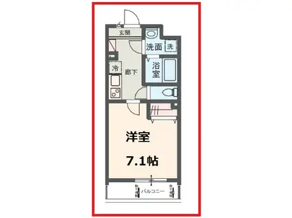 メルディア北綾瀬IV(1K/1階)の間取り写真