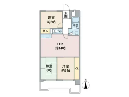 シャルムアスカ(3LDK/3階)の間取り写真