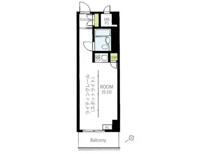マートルコート三田(ワンルーム/10階)の間取り写真