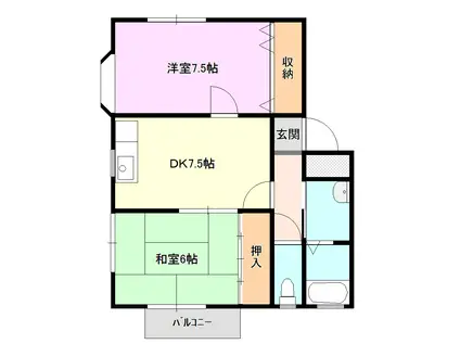 ハロー麻生田(2DK/2階)の間取り写真