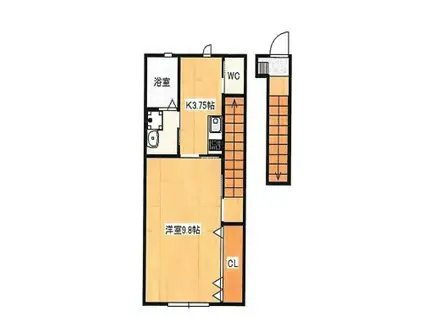 水江 MONOLLITH(1K/2階)の間取り写真