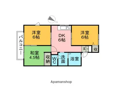 シンサー3(3DK/2階)の間取り写真