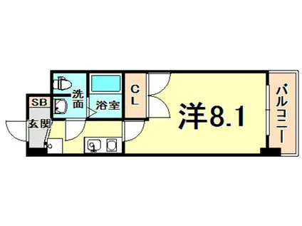 ONE ROOF FLAT NISHINOMIYA(1K/6階)の間取り写真