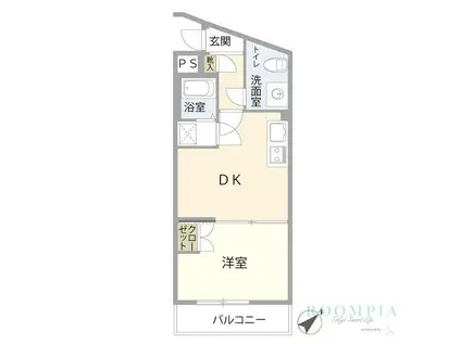 アルカンシェール三軒茶屋(1DK/1階)の間取り写真