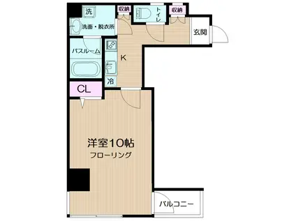 ビーヴァリー北(1K/6階)の間取り写真