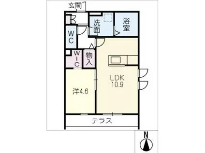守山区守山三丁目計画A棟(1LDK/2階)の間取り写真