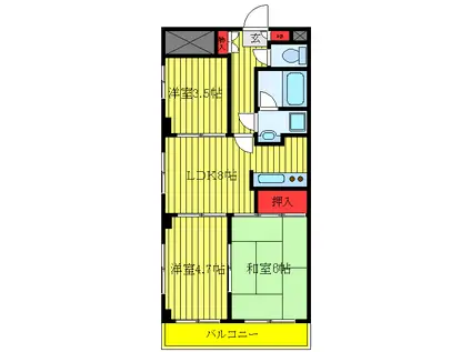 カーサ・フィオーレ(3DK/3階)の間取り写真