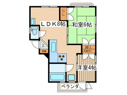 ニッショウハウス(2LDK/2階)の間取り写真