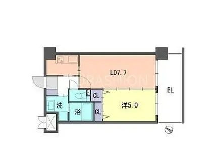 S-FORT福岡東(1LDK/7階)の間取り写真