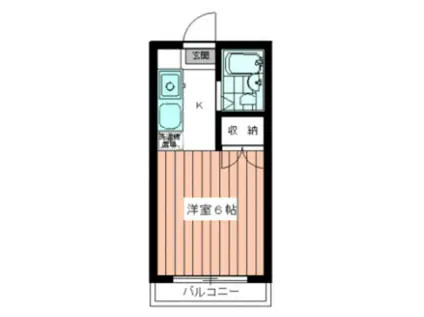 プレジオ多摩(1K/1階)の間取り写真