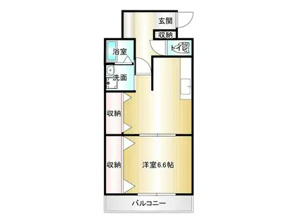 オークマンション柏の森(1LDK/6階)の間取り写真