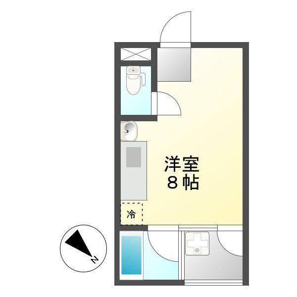 AZZURRI池下(ワンルーム/2階)の間取り写真
