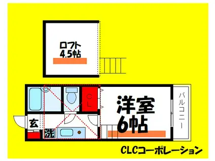 サンクレア(1K/2階)の間取り写真