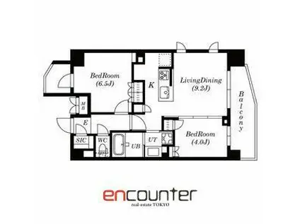 プラチナレジデンス(2LDK/12階)の間取り写真