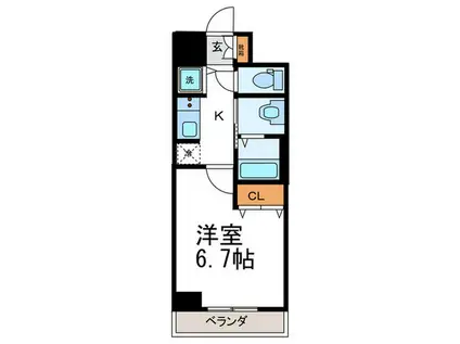 PIERIS GARDEN(1K/3階)の間取り写真