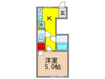 ロイヤルハイツ緑地公園(1K/1階)の間取り写真