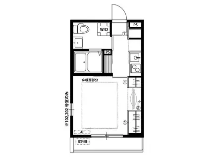 リブリロイス(1K/1階)の間取り写真