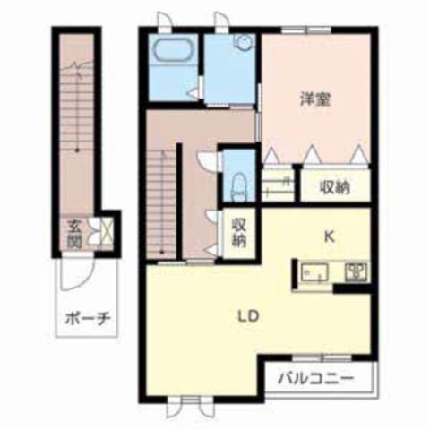 ヴィラ・ラタウィ(1LDK/2階)の間取り写真