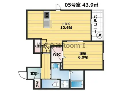 ロングウッド綾園・旭化成ヘーベルメゾンHEBEL HAUS(1LDK/4階)の間取り写真