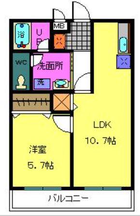 カンターレ鶯谷I番館(1LDK/2階)の間取り写真