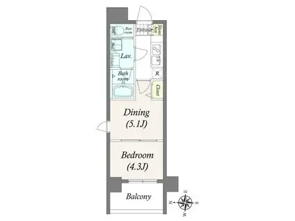 PRIMAL 両国(2K/3階)の間取り写真