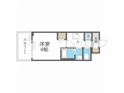 レジュールアッシュOSAKA新深江(1K/12階)の間取り写真