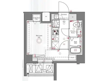 AZEST立石II(1K/7階)の間取り写真