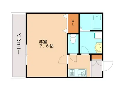 KORE・YIELD神戸北(1K/2階)の間取り写真