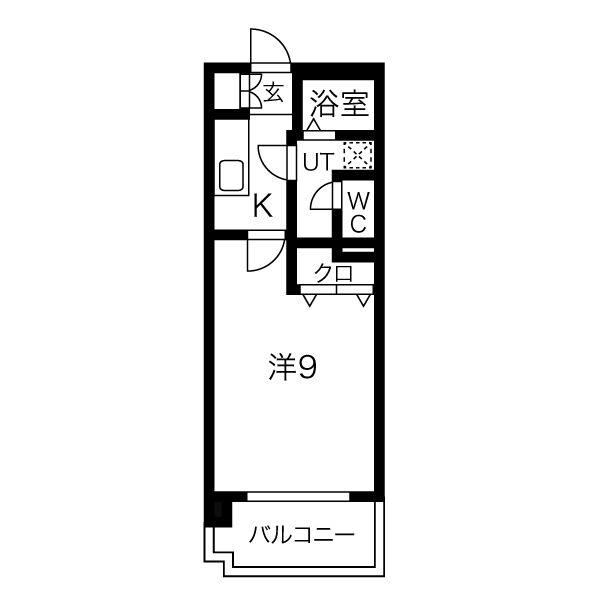 リビングステージ広瀬川(1K/3階)の間取り写真