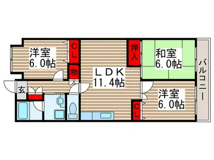 フォレスト(3LDK/7階)の間取り写真