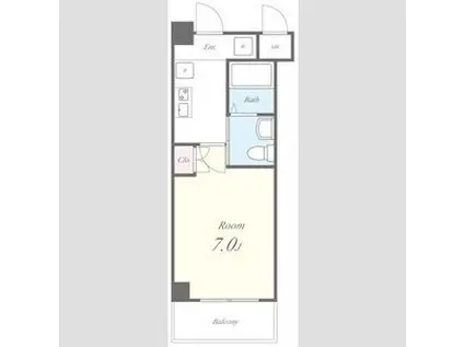 サザン長柄(1K/7階)の間取り写真