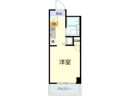 スカイコート川崎第2(ワンルーム/2階)の間取り写真