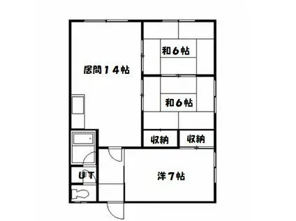西崎コーポ(3LDK/2階)の間取り写真